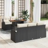 Ensemble de canapé de jardin avec coussin 6 pcs Noir et crème 518314518314