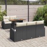 Ensemble de canapé de jardin avec coussin 6 pcs Noir et crème 518314518314