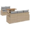 Ensemble de canapé de jardin 6 pcs beige et gris clair 518316518316