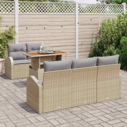 Ensemble de canapé de jardin 6 pcs beige et gris clair 518316518316