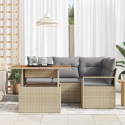 Ensemble de salle à manger pour jardin 5 pcs Beige et gris 518320518320