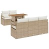 Ensemble de canapé de jardin avec coussin 6 pcs beige et crème 518321518321