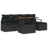 Ensemble de salle à manger pour jardin 6 pcs Noir et Marron 518323518323