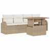 Ensemble de canapé de jardin avec coussin 5 pcs beige et crème 518325518325