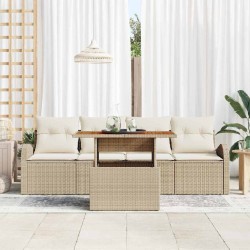 Ensemble de canapé de jardin avec coussin 5 pcs beige et crème 518325518325