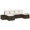 Ensemble de canapé de jardin 6 pcs Marron polyrotin 518327518327