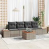 Ensemble de canapé de jardin avec coussin 5 pcs Gris Poly rotin 518329518329