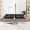 Ensemble de canapé de jardin avec coussin 5 pcs Gris Poly rotin 518329518329