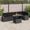 Ensemble de canapé de jardin avec coussin 7 pcs Noir 518330518330