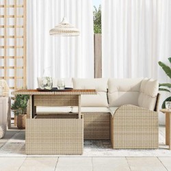 Ensemble de canapé de jardin avec coussin 5 pcs beige et crème 518331518331