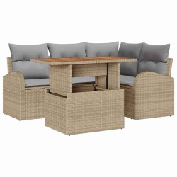 Ensemble de canapé de jardin 5 pcs beige et gris clair 518333518333