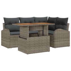 Ensemble de canapé de jardin avec coussin 5 pcs Gris 518334518334
