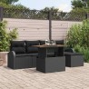 Ensemble de canapé de jardin avec coussin 6 pcs Noir 518336518336