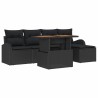 Ensemble de canapé de jardin avec coussin 6 pcs Noir 518336518336