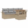 Ensemble de canapé de jardin 5 pcs Beige et Gris clair 518338518338