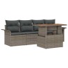 Ensemble de canapé de jardin avec coussin 5 pcs Gris polyrotin 518341518341