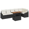 Ensemble de salle à manger pour jardin 7 pcs Noir et Crème 518342518342