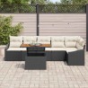 Ensemble de salle à manger pour jardin 7 pcs Noir et Crème 518342518342
