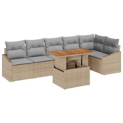 Ensemble de salle à manger pour jardin 7 pcs Beige et gris 518343518343