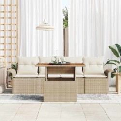 Ensemble de canapé de jardin 5 pcs Beige et crème polyrotin 518344518344