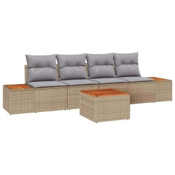 Ensemble de canapé de jardin 5 pcs Beige Poly rotin 518345518345