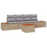 Ensemble de canapé de jardin 5 pcs Beige Poly rotin 518345518345