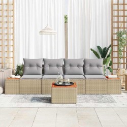 Ensemble de canapé de jardin 5 pcs Beige Poly rotin 518345518345
