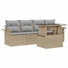 Ensemble de canapé de jardin avec coussin 5 pcs Beige polyrotin 518346518346