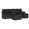 Ensemble de canapé de jardin avec coussin 6 pcs Noir polyrotin 518347518347