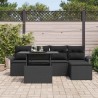 Ensemble de canapé de jardin avec coussin 6 pcs Noir polyrotin 518347518347