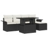 Ensemble de canapé de jardin avec coussin 6 pcs Noir polyrotin 518348518348