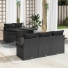 Ensemble de canapé de jardin avec coussin 6 pcs Noir polyrotin 518349518349