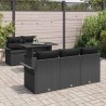 Ensemble de canapé de jardin avec coussin 6 pcs Noir polyrotin 518349518349
