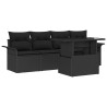 Ensemble de canapé de jardin avec coussin 5 pcs Noir polyrotin 518350518350