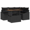 Ensemble de salle à manger pour jardin 5 pcs Noir et Marron 518351518351
