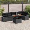 Ensemble de salle à manger pour jardin 7 pcs Noir et Marron 518352518352
