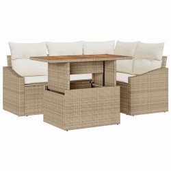 Ensemble de salle à manger pour jardin 5 pcs Beige et crème 518353518353