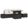 Ensemble de salle à manger pour jardin 6 pcs Noir et Crème 518356518356