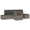 Ensemble de salle à manger pour jardin 6 pcs Gris et marron 518357518357