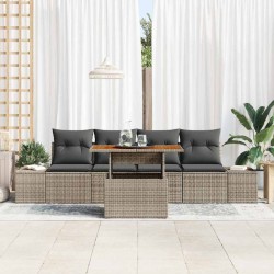 Ensemble de salle à manger pour jardin 5 pcs Gris et marron 518359518359