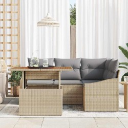 Ensemble de salle à manger pour jardin 5 pcs Beige et gris 518361518361