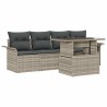Ensemble de canapé de jardin 5 pcs Gris clair polyrotin 518364518364