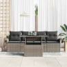 Ensemble de canapé de jardin avec coussin 5 pcs Gris polyrotin 518365518365