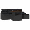 Ensemble de salle à manger pour jardin 6 pcs Noir et Marron 518366518366