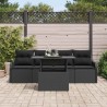 Ensemble de canapé de jardin avec coussin 5 pcs Noir Poly rotin 518368518368
