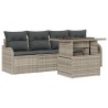 Ensemble de canapé de jardin 5 pcs Gris clair Poly rotin 518369518369