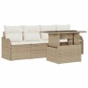 Ensemble de canapé de jardin 5 pcs Beige Poly rotin 518370518370
