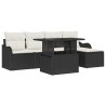 Ensemble de sièges d'extérieur 6 pcs Noir Poly rotin 518372518372