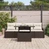 Ensemble de canapé de jardin 5 pcs Marron Poly rotin 518373518373