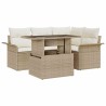 Ensemble de canapé de jardin 5 pcs Beige Poly rotin 518374518374